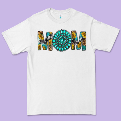 Western Mom With Turquoise Gemstone Premium Tee Designed By Bundleandbundleshop