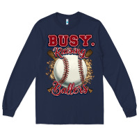 Navy Busy raising ballers Long Sleeve Tee - HowdyJamesFarm