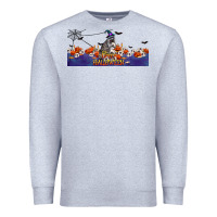 Heather Grey Happy Halloween Raccon Premium Sweatshirt - LillyAllenDesigns