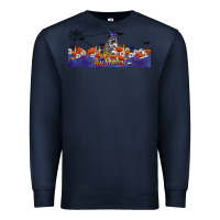 Navy Happy Halloween Raccon Premium Sweatshirt - LillyAllenDesigns