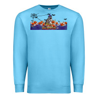 Ocean Blue Happy Halloween Raccon Premium Sweatshirt - LillyAllenDesigns