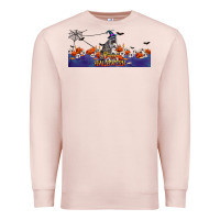 Pale Pink Happy Halloween Raccon Premium Sweatshirt - LillyAllenDesigns