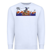 White Happy Halloween Raccon Premium Sweatshirt - LillyAllenDesigns