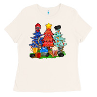 Bone Christmas With Ice Hockey Trees Ladies Tee - BundleAndBundleShop