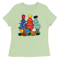 Matcha Christmas With Ice Hockey Trees Ladies Tee - BundleAndBundleShop