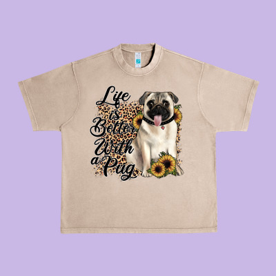 Life Is Better With A Pug Urban Heavy Tee Designed By Jahusdesignshop