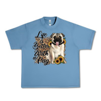 Pebble Blue life is better with a pug Urban Heavy Tee - JahusDesignShop