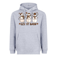 Heather Grey Let It Snow Snowmen Heavyweight Hoodie - LillyAllenDesigns