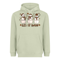 Matcha Let It Snow Snowmen Heavyweight Hoodie - LillyAllenDesigns