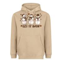 Mushroom Let It Snow Snowmen Heavyweight Hoodie - LillyAllenDesigns