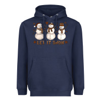Navy Let It Snow Snowmen Heavyweight Hoodie - LillyAllenDesigns