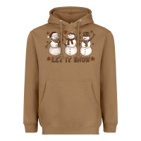 Toasted Coconut Let It Snow Snowmen Heavyweight Hoodie - LillyAllenDesigns