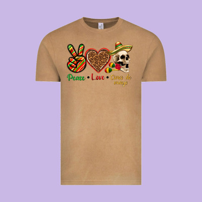 Peace Love Cinco De Mayo Vintage Tee Designed By Texasbilliewilder