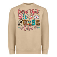 Mushroom Livin' That Nurse Life Heavyweight Sweatshirt - FaDigitalArtStudio