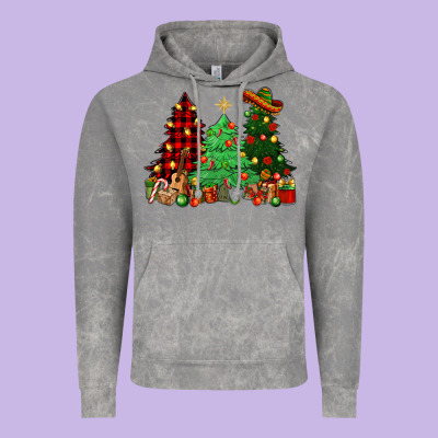 Mexican Christmas Trees Vintage Hoodie Designed By Nancycooperartshop
