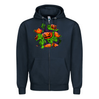 Navy halloween pumpkin patch Zipper Hoodie - BundleAndBundleShop