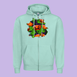 Halloween Pumpkin Patch Zipper Hoodie Designed By Bundleandbundleshop