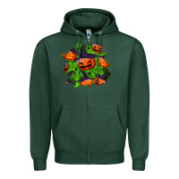 Sports Green halloween pumpkin patch Zipper Hoodie - BundleAndBundleShop