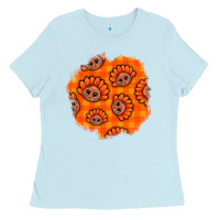 Baby Blue Thanksgiving Turkey With Tartan Patch Ladies Tee - BundleAndBundleShop