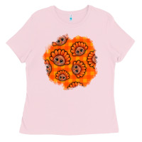 Bubblegum Pink Thanksgiving Turkey With Tartan Patch Ladies Tee - BundleAndBundleShop