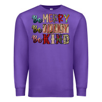 Purple be merry be jolly be kind Premium Sweatshirt - SublimationCraftShop