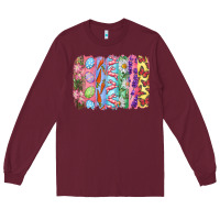Burgundy Easter Brushstrokes Long Sleeve Tee - RanaPortraitStore