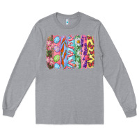 Heather Grey Easter Brushstrokes Long Sleeve Tee - RanaPortraitStore