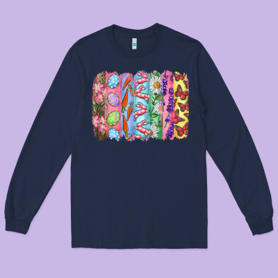 Easter Brushstrokes Long Sleeve Tee Designed By Ranaportraitstore