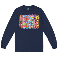 Navy Easter Brushstrokes Long Sleeve Tee - RanaPortraitStore