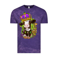 Cloud Purple Mardi Gras cow Vintage Tee - NancyCooperArtShop