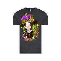 Vintage Black Mardi Gras cow Vintage Tee - NancyCooperArtShop