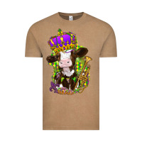 Vintage Coffee Mardi Gras cow Vintage Tee - NancyCooperArtShop