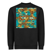 Black western aztec leopard glitter seamless pattern Heavyweight Sweatshirt - FaDigitalArtStudio