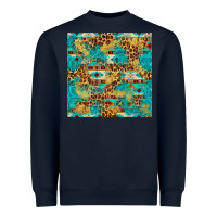 Navy western aztec leopard glitter seamless pattern Heavyweight Sweatshirt - FaDigitalArtStudio