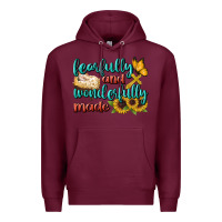 Burgundy Fearfully And Wonderfully Made Premium Hoodie - BundleAndBundleShop