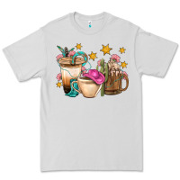 Dove Grey Western Cowgirl Coffee Cup Bbs Premium Tee - BundleAndBundleShop