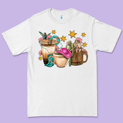 Western Cowgirl Coffee Cup Bbs Premium Tee Designed By Bundleandbundleshop