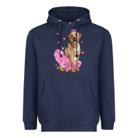 Navy Labrador Retriever Dog With Tutu Heavyweight Hoodie - LillyAllenDesigns