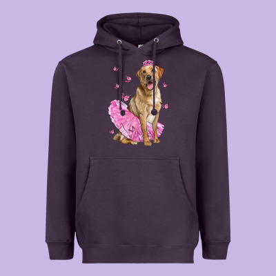 Labrador Retriever Dog With Tutu Heavyweight Hoodie Designed By Lillyallendesigns