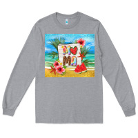 Heather Grey summer mama Long Sleeve Tee - TumblerDesignByShophia