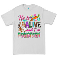 Dove Grey He Is Alive And I'm Forgiven Premium Tee - BundleAndBundleShop