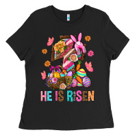 Black He Is Risen Easter Ladies Tee - BundleAndBundleShop