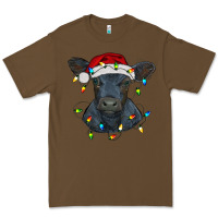 Cacao christmas baby black angus calf with lights Premium Tee - RanaPortraitStore