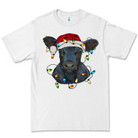 White christmas baby black angus calf with lights Premium Tee - RanaPortraitStore