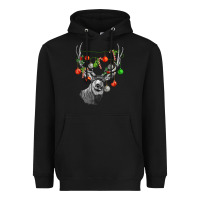 Black Mule deer with Heavyweight Hoodie - LillyAllenDesigns