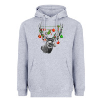 Heather Grey Mule deer with Heavyweight Hoodie - LillyAllenDesigns