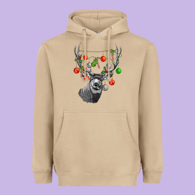 Mule Deer With Heavyweight Hoodie Designed By Lillyallendesigns