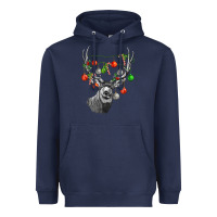 Navy Mule deer with Heavyweight Hoodie - LillyAllenDesigns