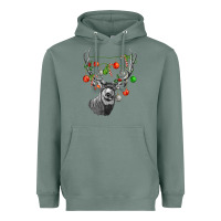 Sage Mule deer with Heavyweight Hoodie - LillyAllenDesigns