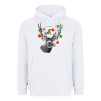 White Mule deer with Heavyweight Hoodie - LillyAllenDesigns